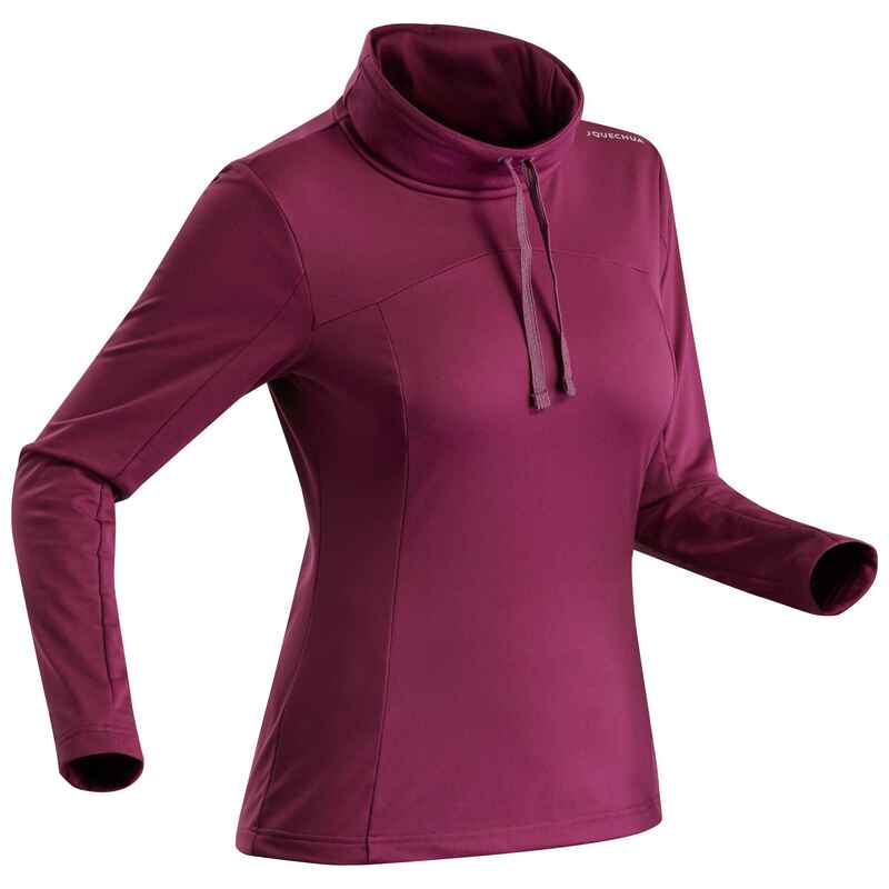Langarmshirt Winterwandern SH100 Warm Damen violett Langarmshirt Winterwandern SH100 Warm Damen violett
