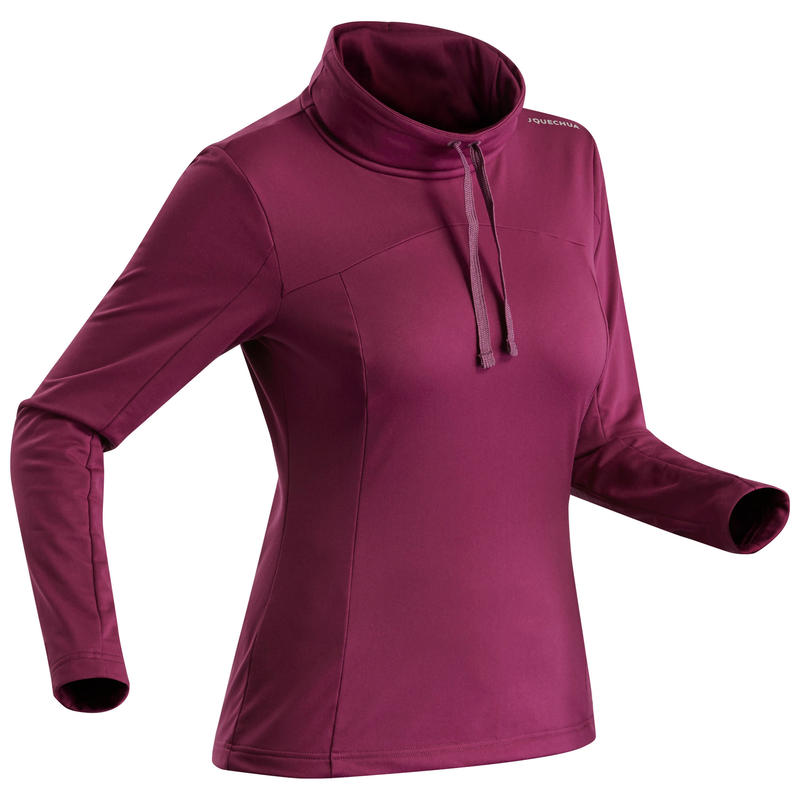 T-shirt de randonnée neige manches longues femme SH100 chaud violet T-shirt de randonnée neige manches longues femme SH100 chaud violet