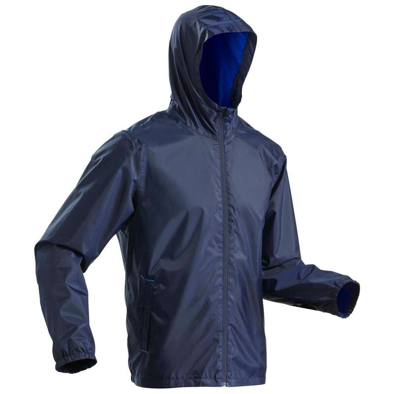 MEN COLD WEATHER SNOW HIKING WARM JACKET Hiking - SH100 Men's Waterproof Jacket - Navy Blue QUECHUA - Hiking Jackets