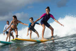 100 Surf Shorty kids' Wetsuit 1.5mm neoprene - Purple/Pink