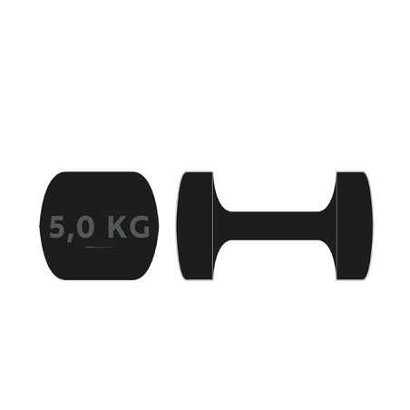 Fitness 5 kg Dumbbells Twin-Pack - Black