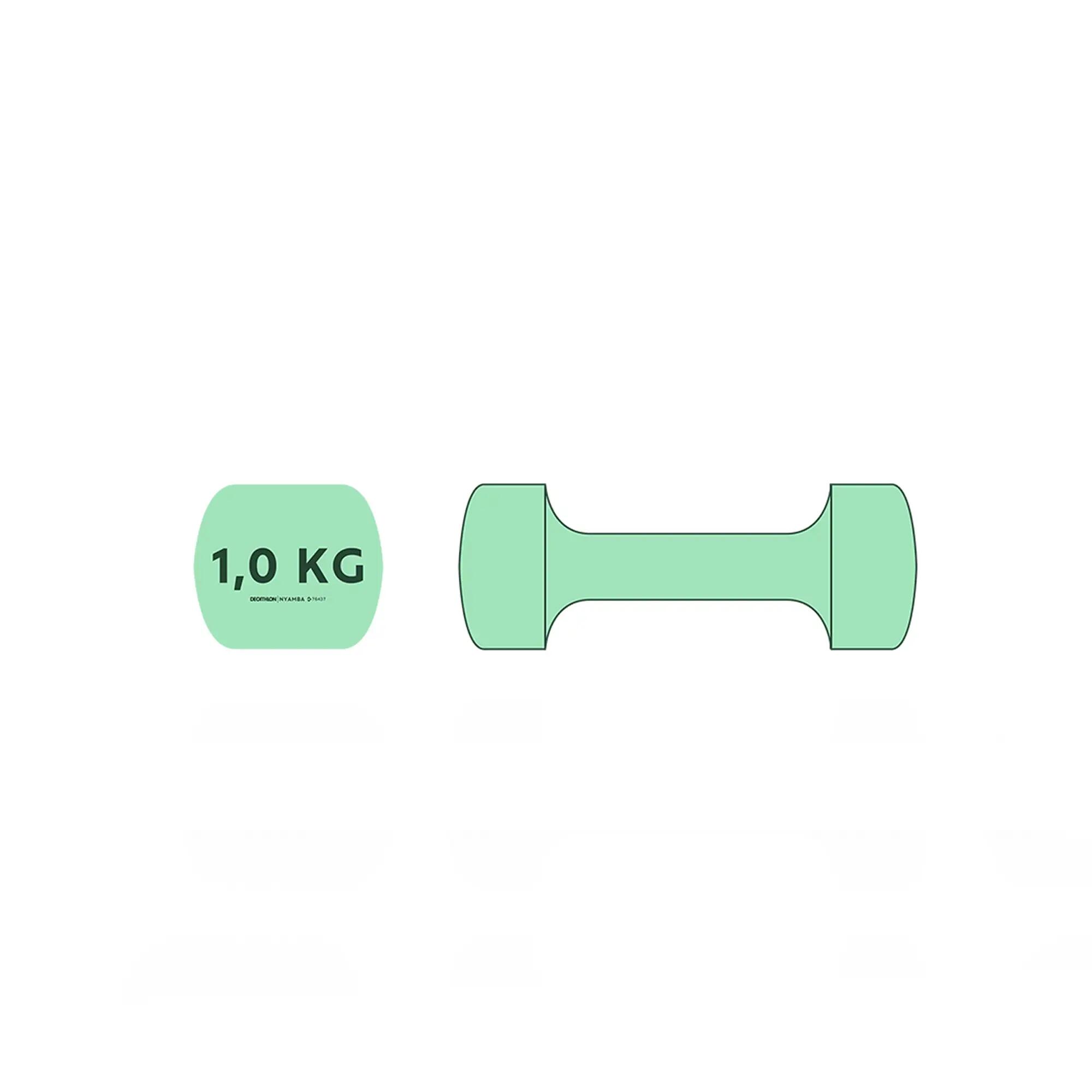 Haltere fitness 2*1 kg, verde, fontă parțial reciclată 4/11