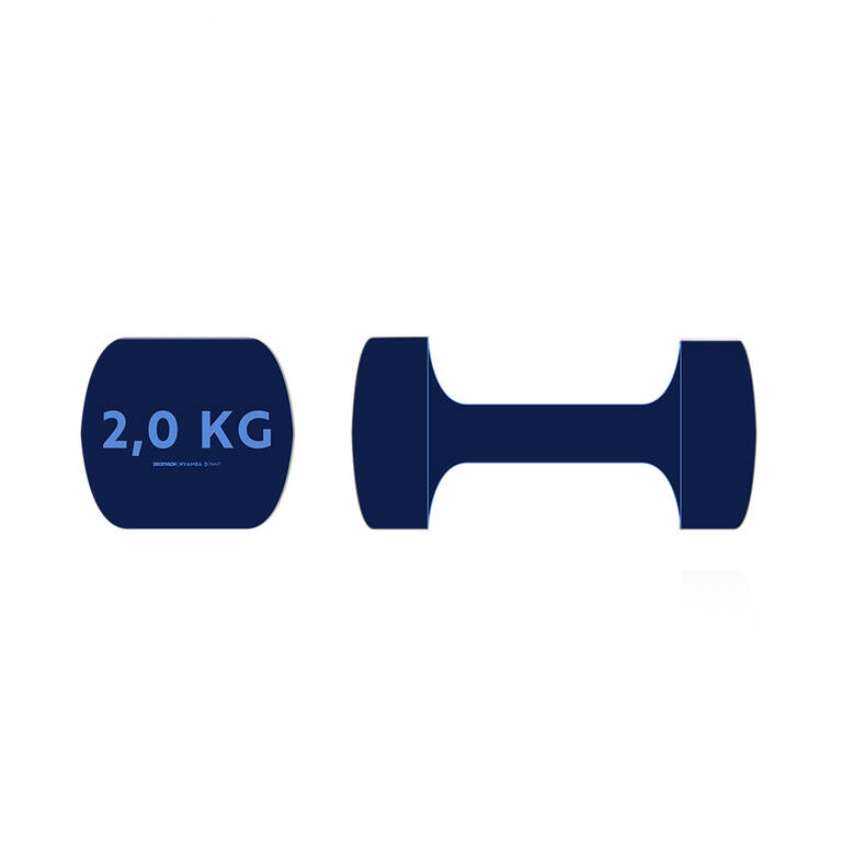 Fitness 2 kg Dumbbells Twin-Pack - Navy Blue