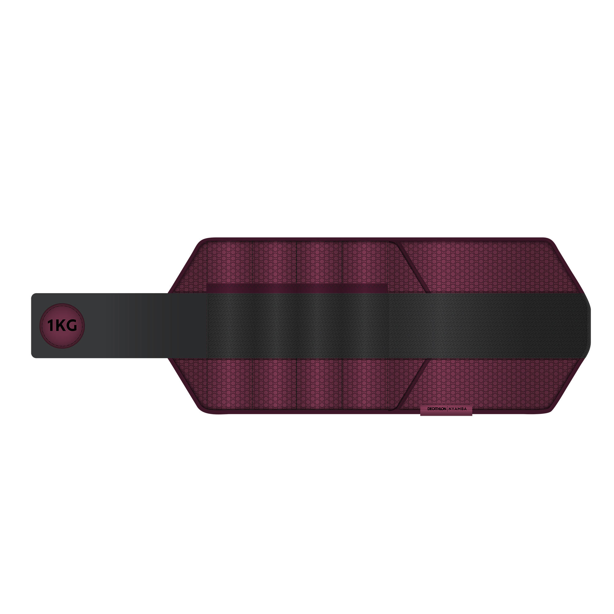 Enkel- en polsgewichten 2x1 kg aanpasbaar bordeaux 4/8