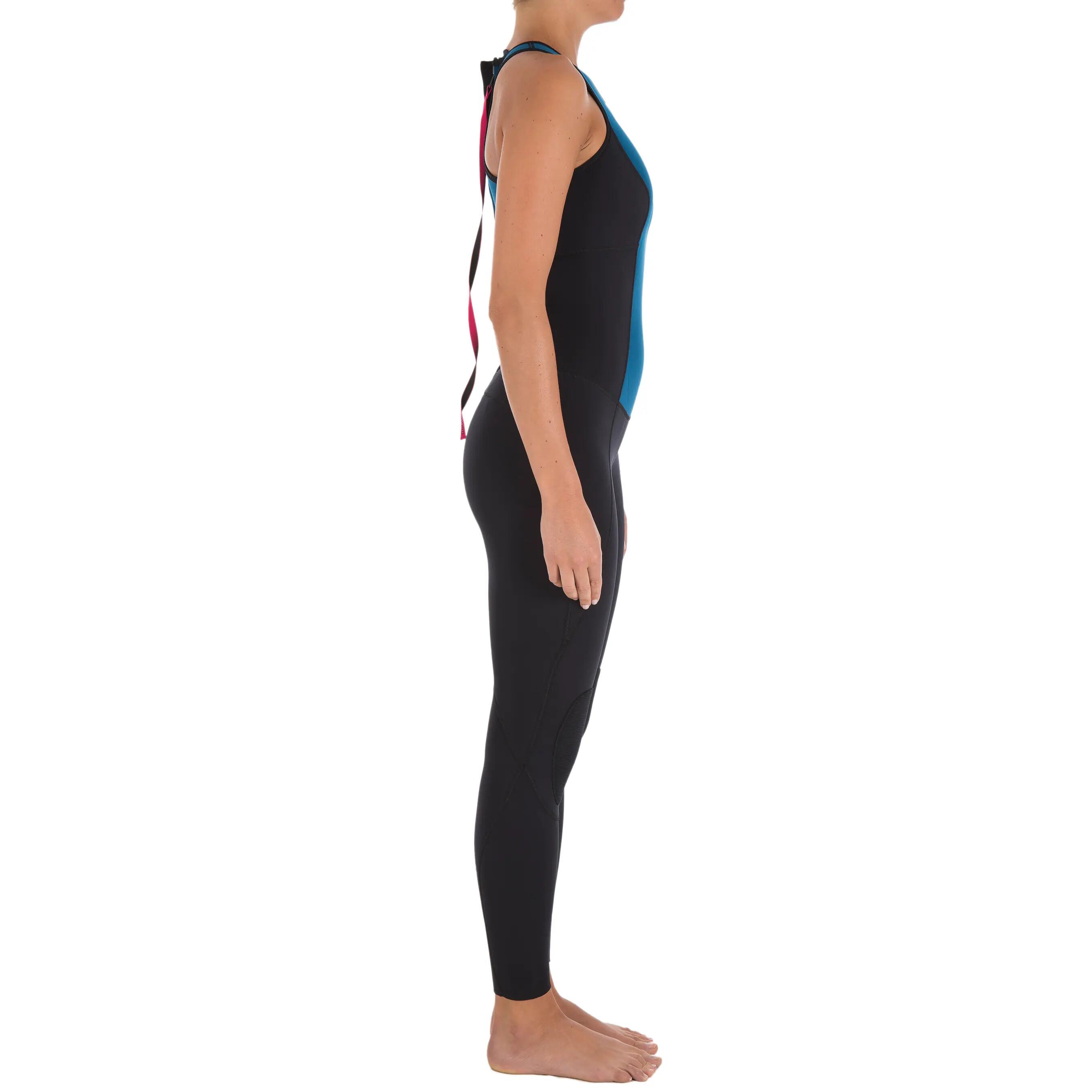 500 Women's Long Jane Tank Top Wetsuit - Blue/Pink 13/21