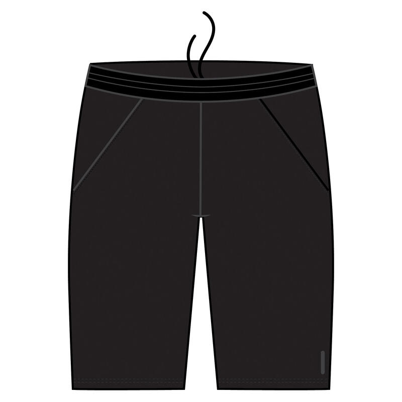 Pantalón Corto Short Algodón Extensible Fitness Largo Negro