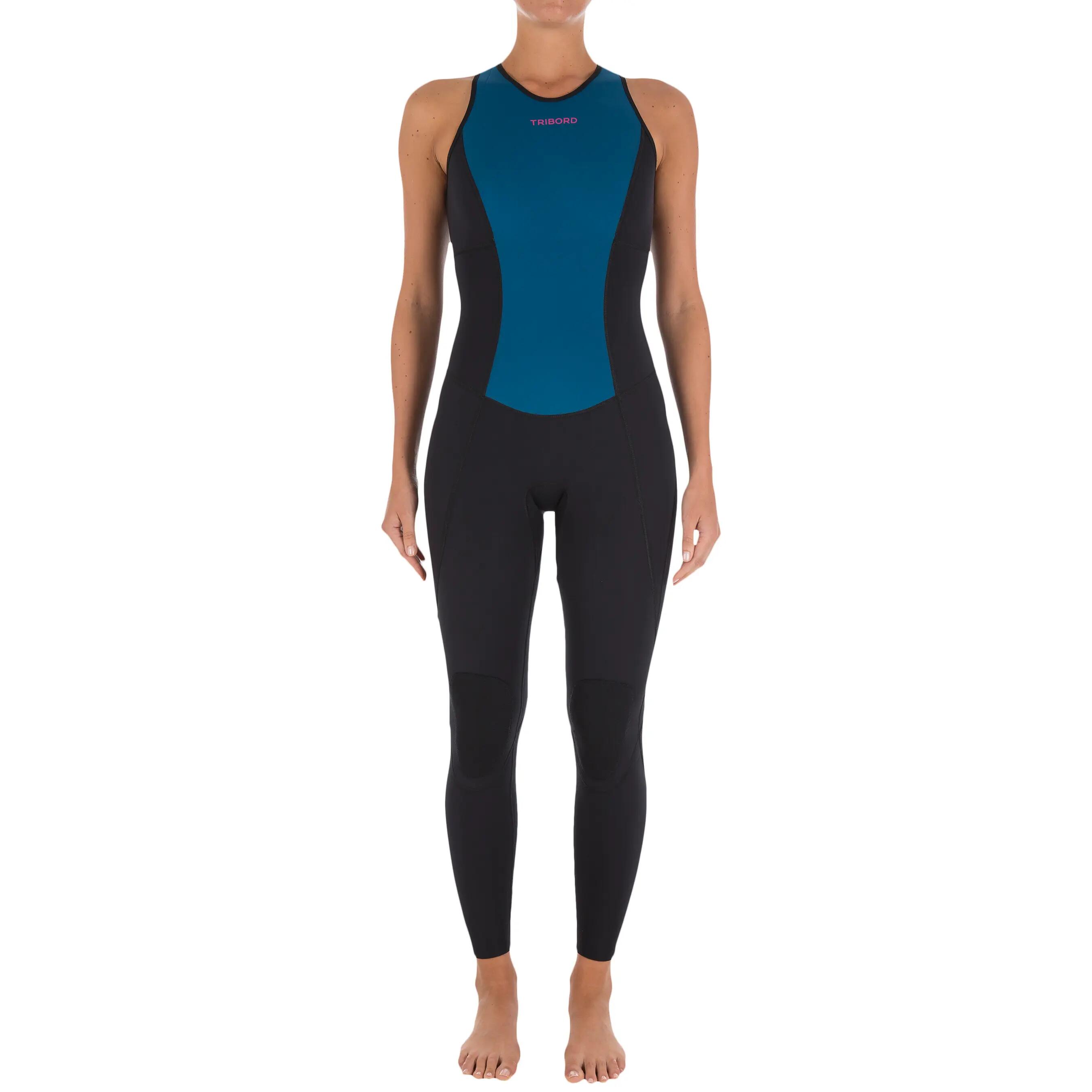 500 Women's Long Jane Tank Top Wetsuit - Blue/Pink 12/21