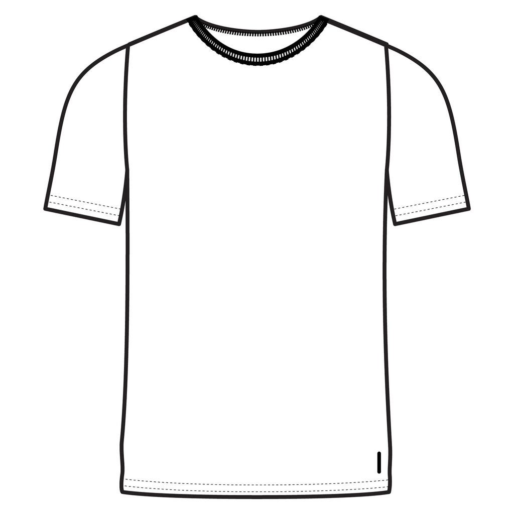T-shirt fitness manches courtes droit col rond coton homme - 500 noisette