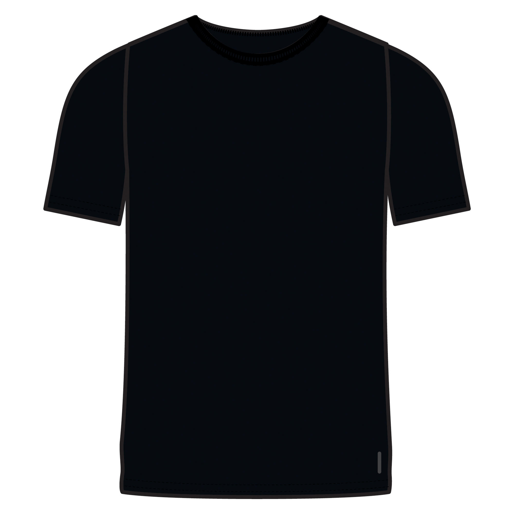 Camiseta fitness manga corta algodón extensible Hombre Domyos negro 17/17