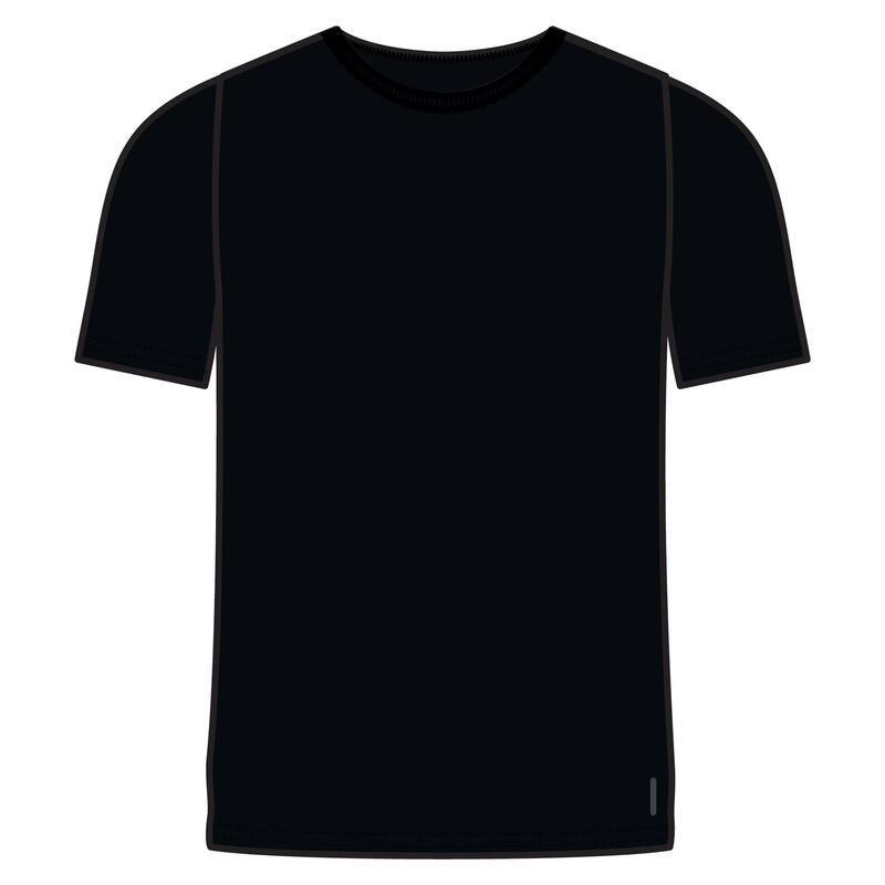 Fitness T-shirt heren katoen recht model ronde hals 500 zwart