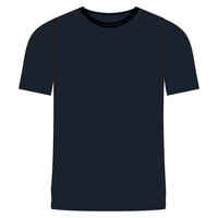 Men's Short-Sleeved Crew Neck Cotton Fitness T-Shirt 500 - Blue/Black