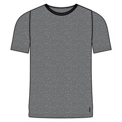 Men's Short-Sleeved Straight-Cut Crew Neck Cotton Fitness T-Shirt 500 Light Grey