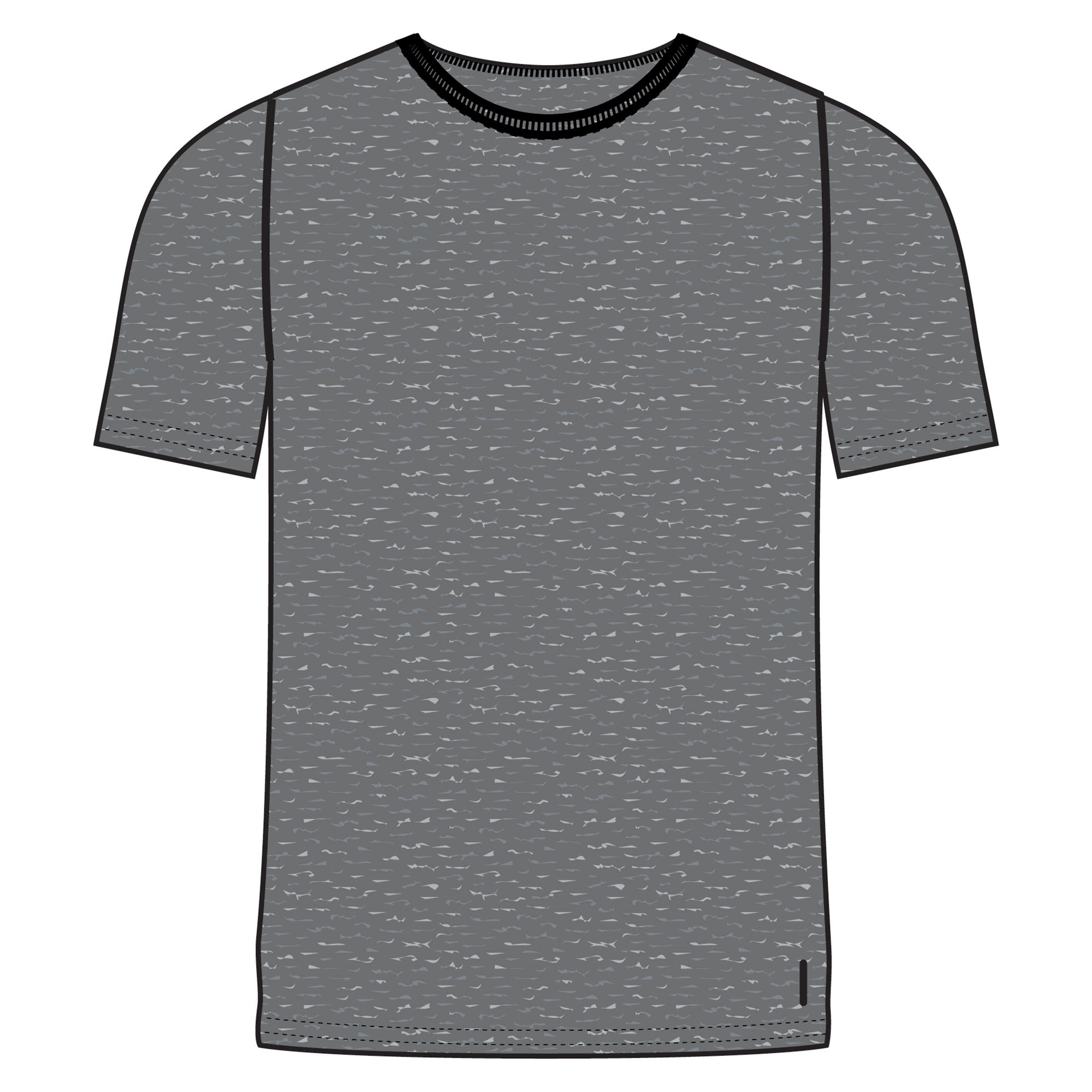 Men's Short-Sleeved Straight-Cut Crew Neck Cotton Fitness T-Shirt 500 Light Grey 21/21