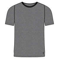 Men's Short-Sleeved Straight-Cut Crew Neck Cotton Fitness T-Shirt 500 Light Grey