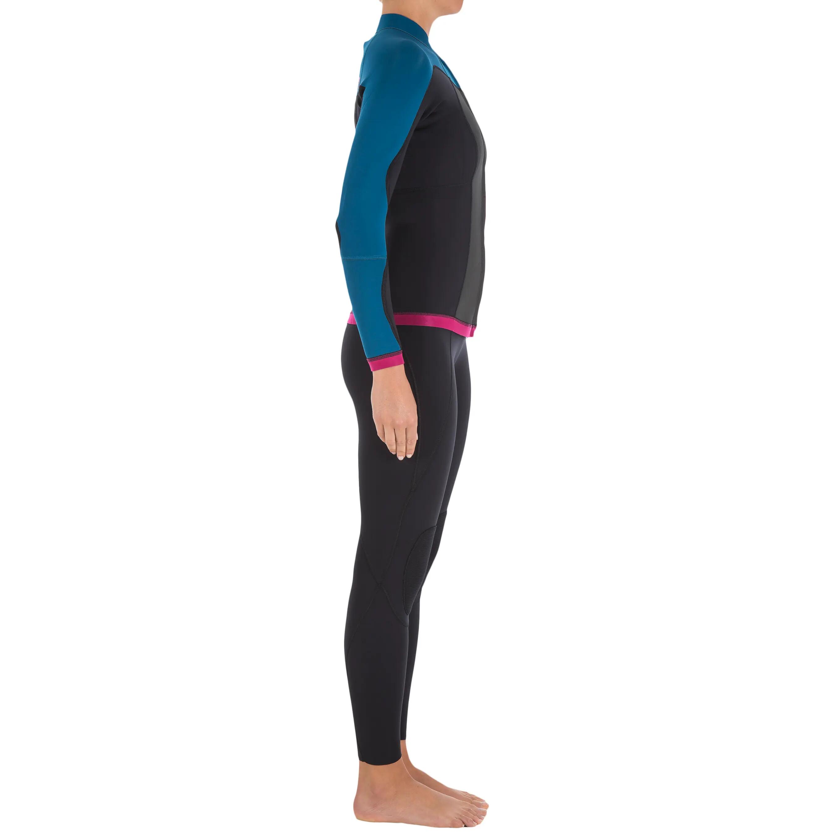 500 Women's Long Jane Tank Top Wetsuit - Blue/Pink 18/21
