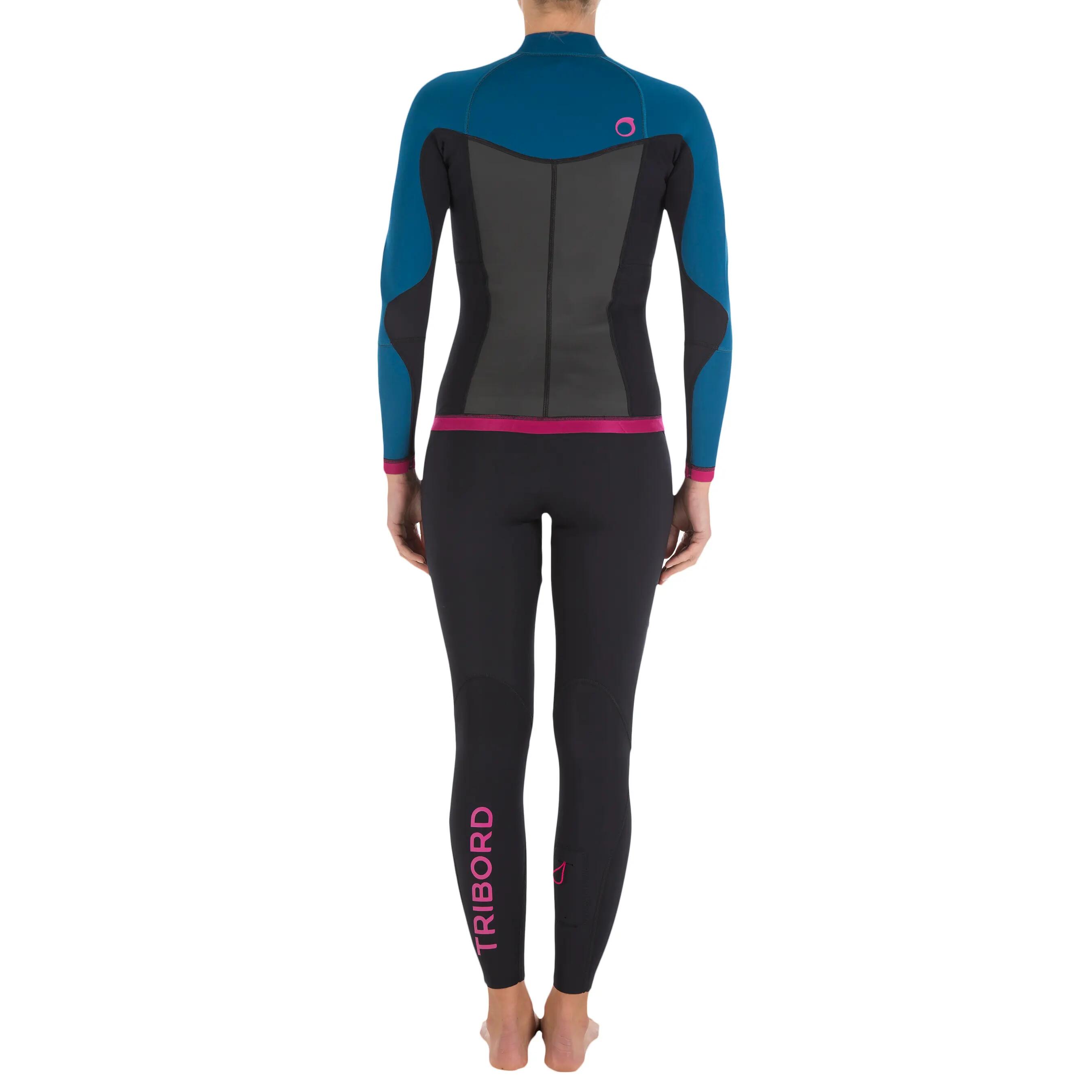 500 Women's Long Jane Tank Top Wetsuit - Blue/Pink 20/21