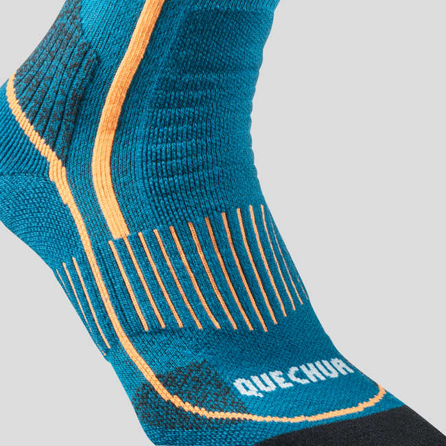 QUECHUA Adult warm hiking socks SH520 warm high blue...