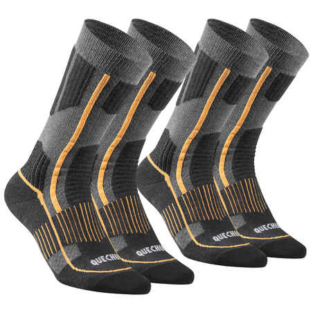 Χοντρές κάλτσες ενηλίκων για πεζοπορία στο χιόνι X-Warm MidSH520-Μαύρο/Πορτοκαλί