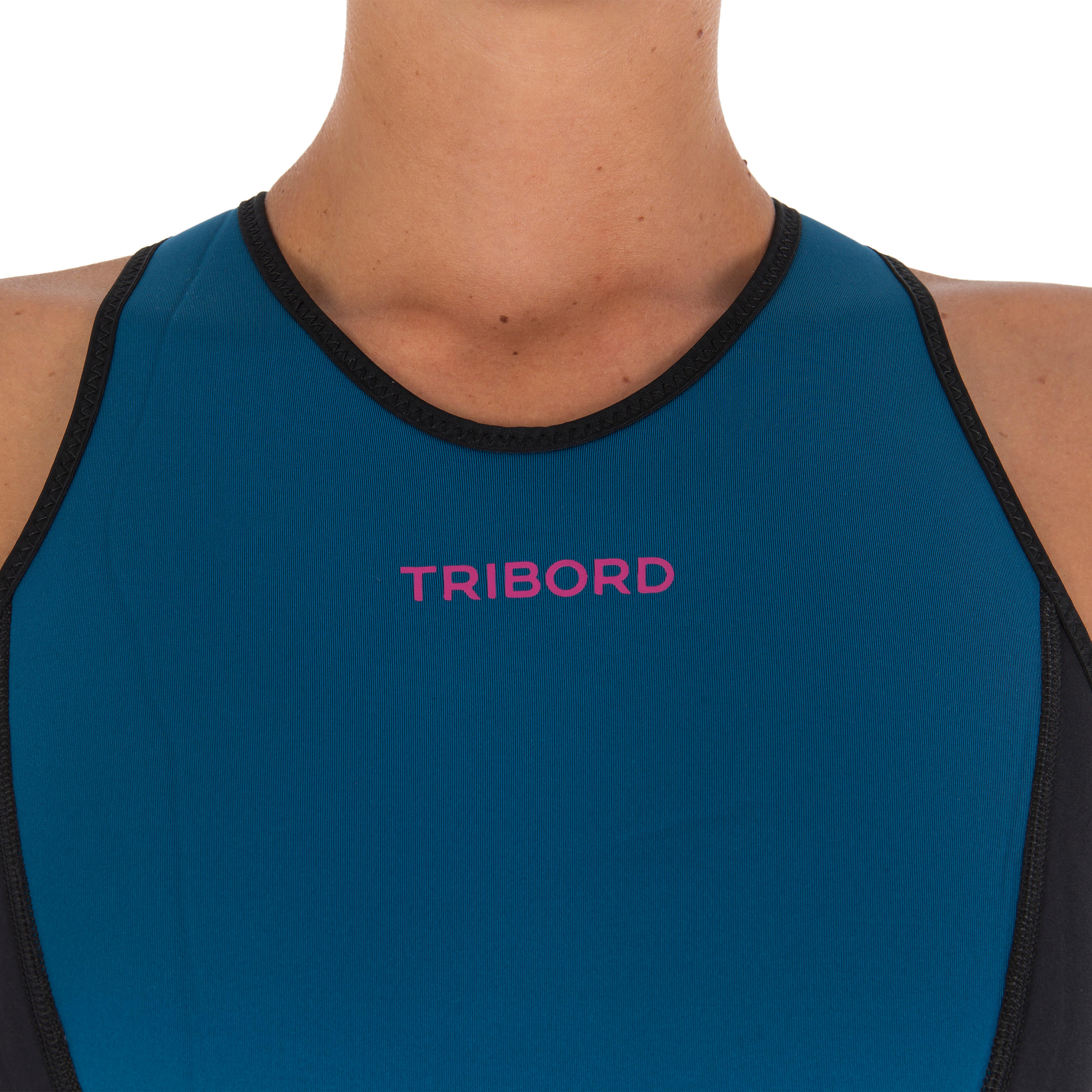 500 Women's Long Jane Tank Top Wetsuit - Blue/Pink 5/21