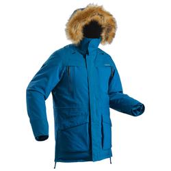 Men's ultra-warm snow hiking parka SH500 - blue.