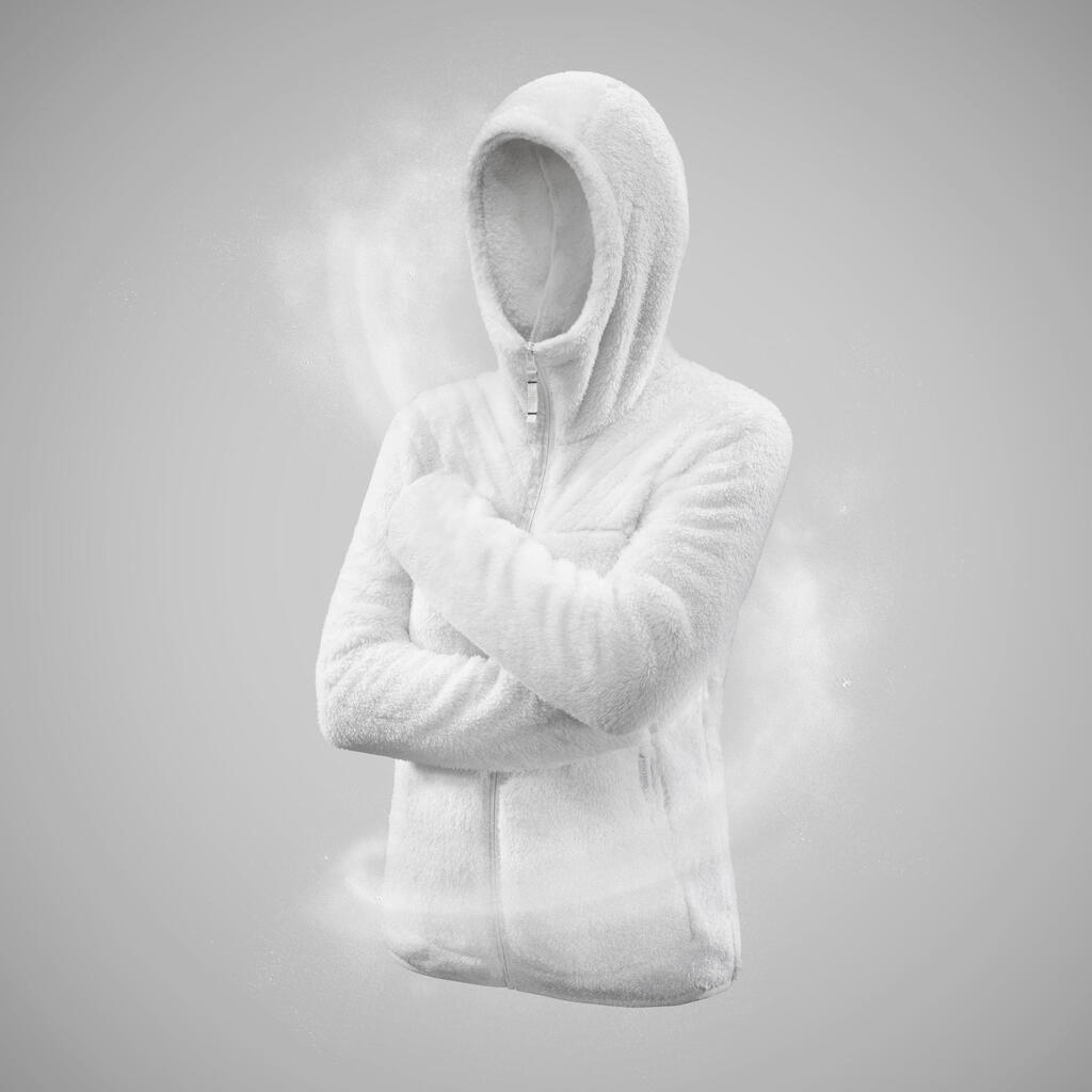 Polaire de randonnée chaude femme, NH500 blanc