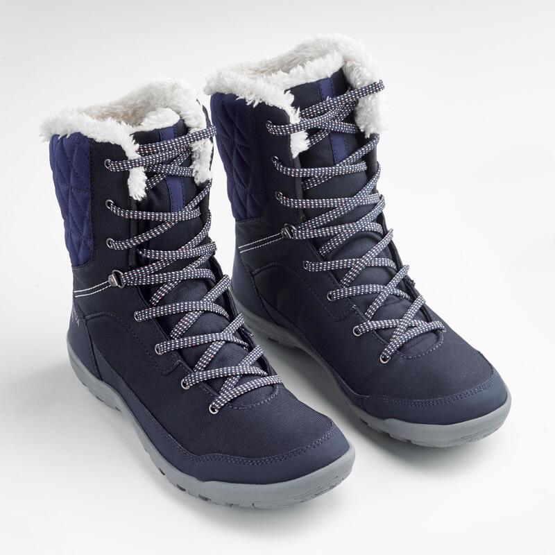 Winterschuhe Damen hoch warm wasserdicht Winterwandern - SH100 blau