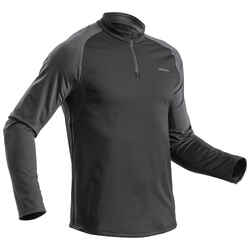 Ανδρικό ζεστό μακρυμάνικο t-shirt για πεζοπορία στο χιόνι SH100 - Μαύρο.