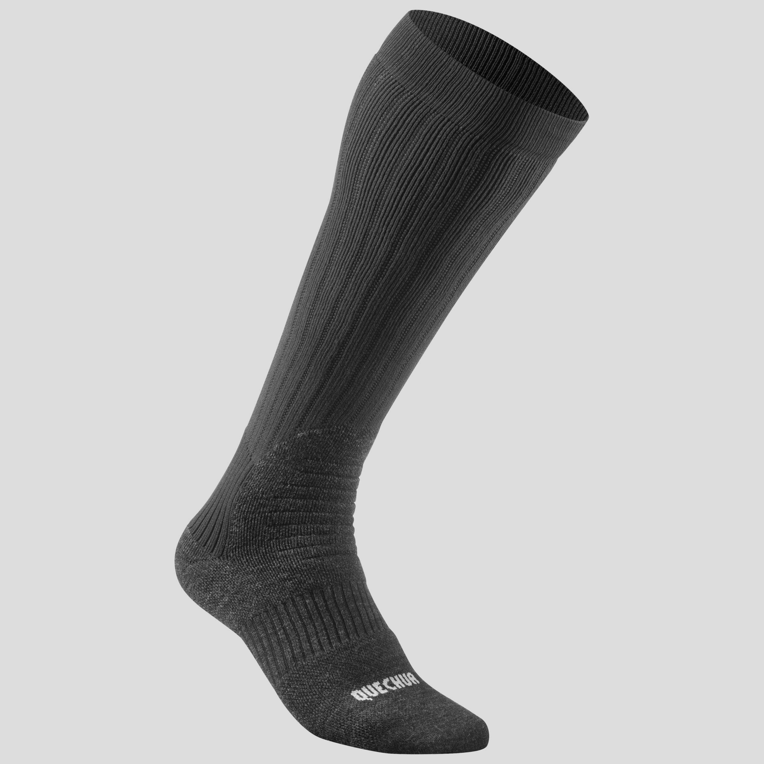 Warm hiking socks, SH100 High - Black -  2