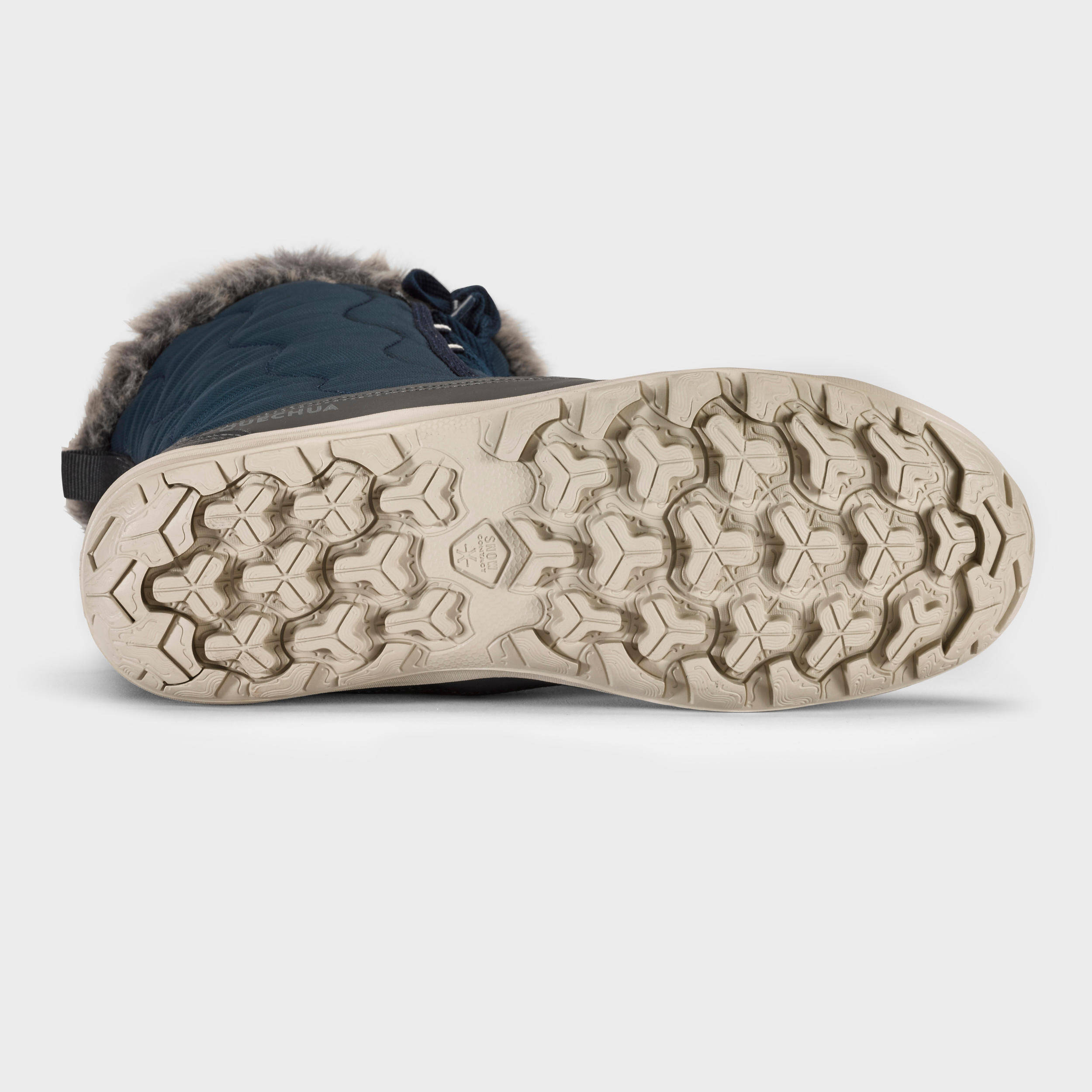 Women High Ankle Winter Boots with Snow Grip Blue - SH500 -  5