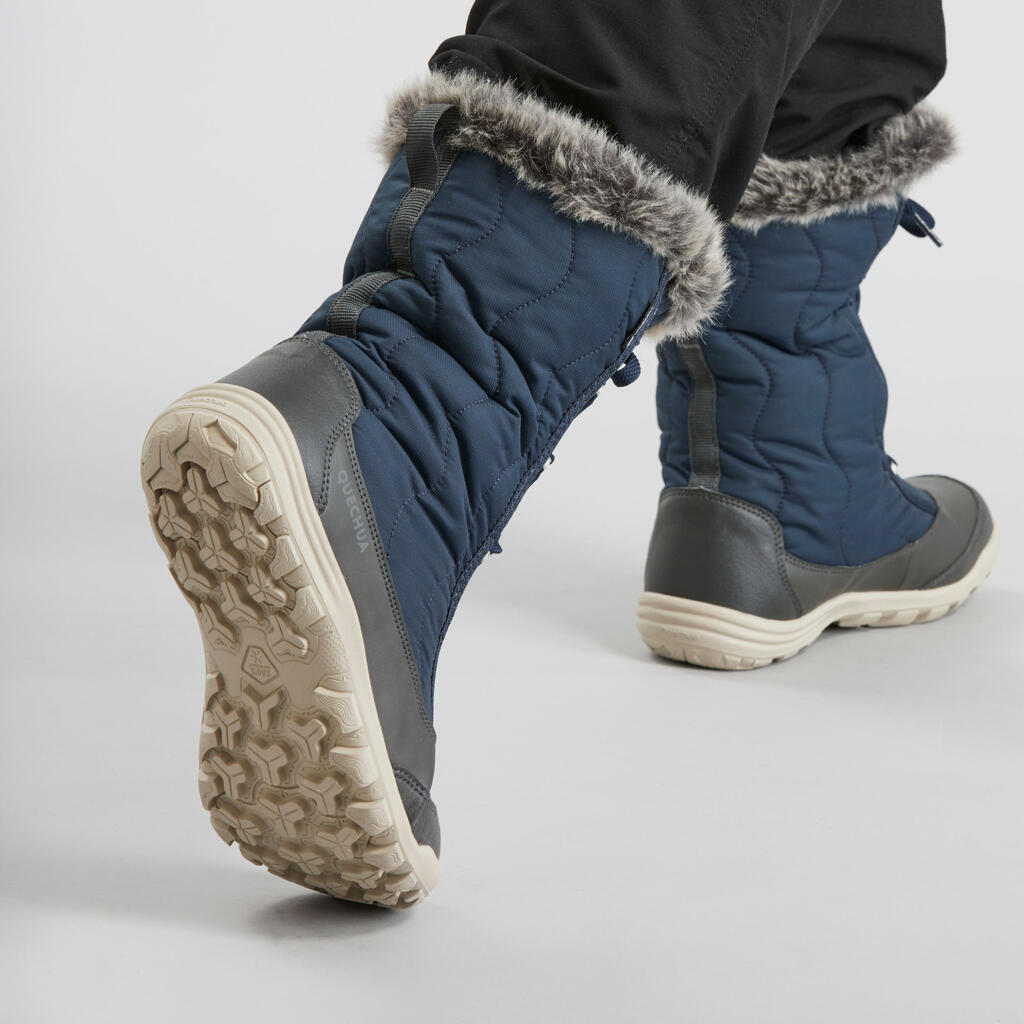 Women's Warm Waterproof Snow Lace-Up Boots - SH500 X-WARM