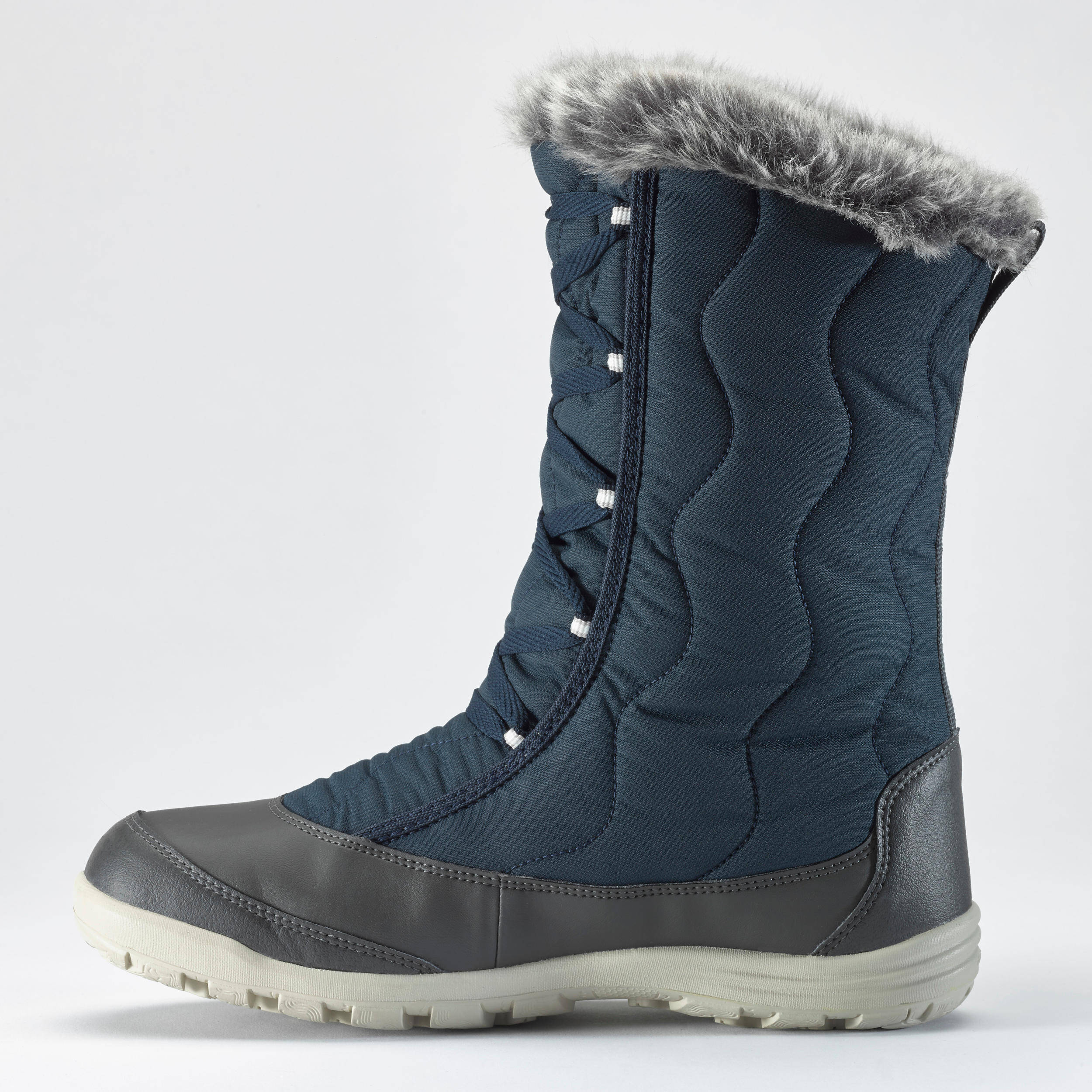 Women High Ankle Winter Boots with Snow Grip Blue - SH500 -  4