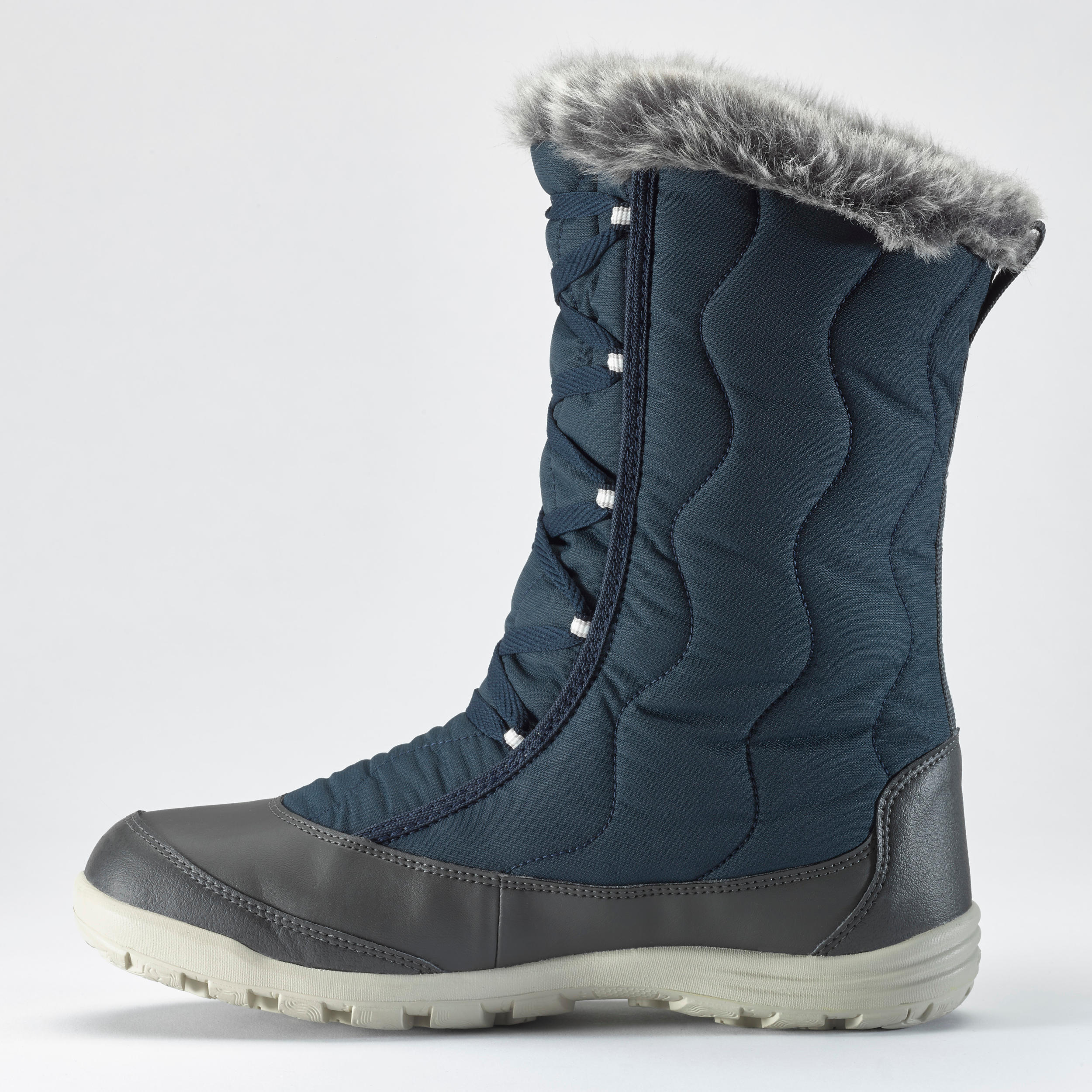 Women's Warm Waterproof Snow Lace-Up Boots - SH500 X-WARM 3/7