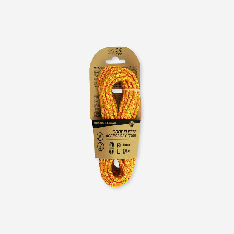 Hulptouw voor klimmen en alpinisme 6 mm x 5,5 m oranje