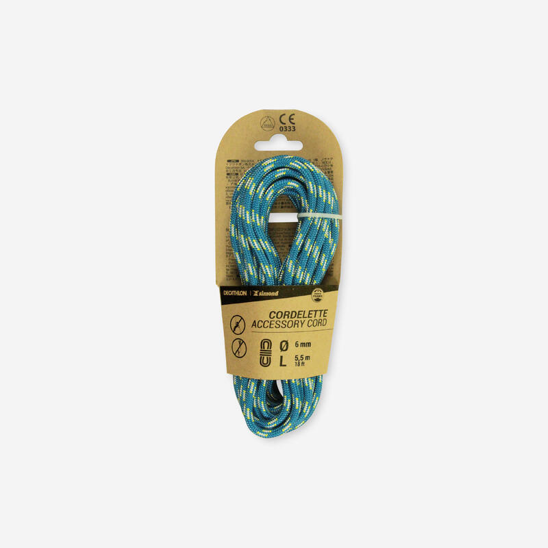 Cordelette d'escalade et d'alpinisme 6 mm x 5,5 m - Bleu