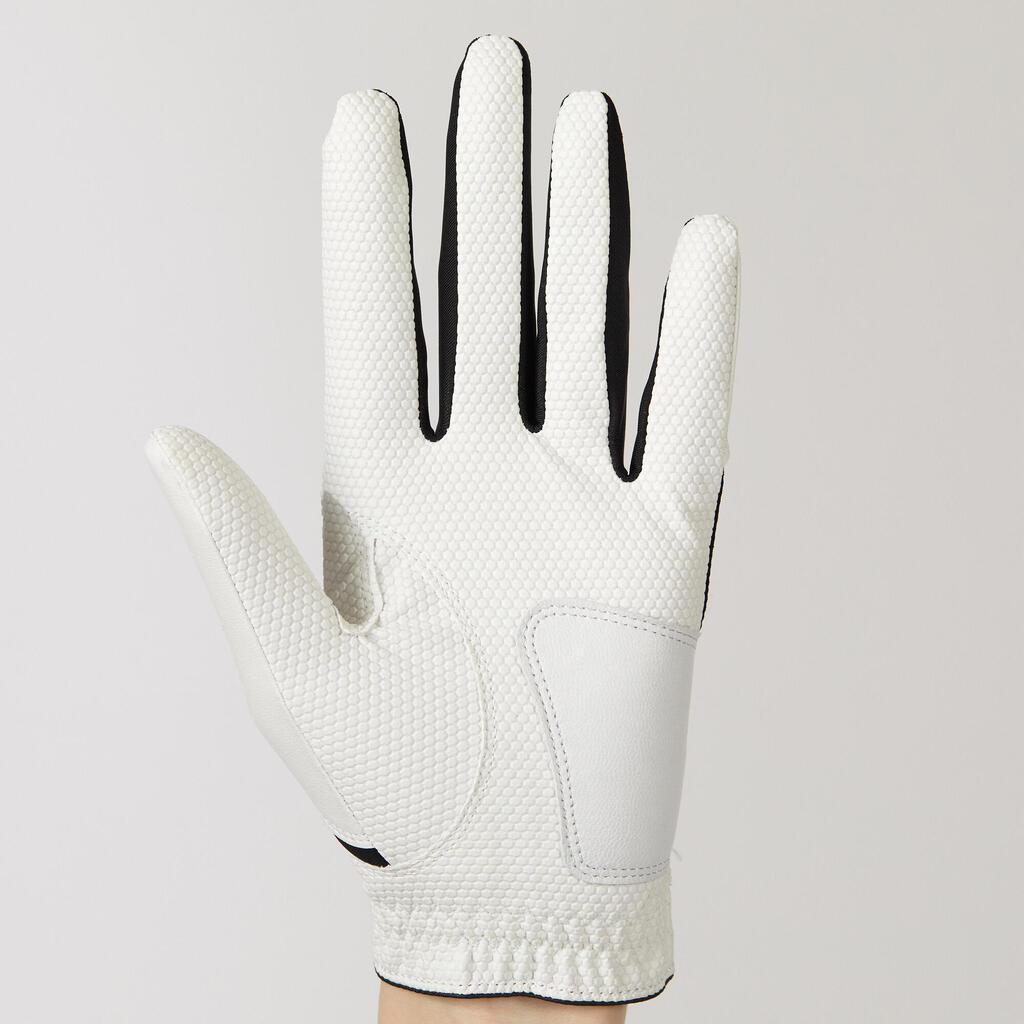 Women's golf resistance glove for Right-Handed players - white and black