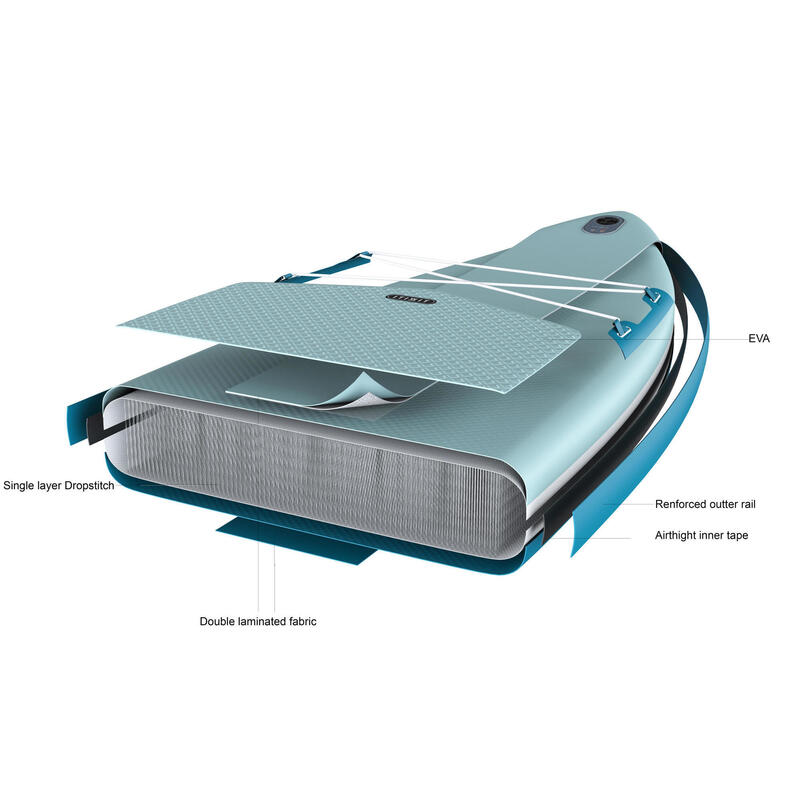 SUP-Board Stand up Paddle aufblasbar 10" - X100 Touring Einsteiger grün