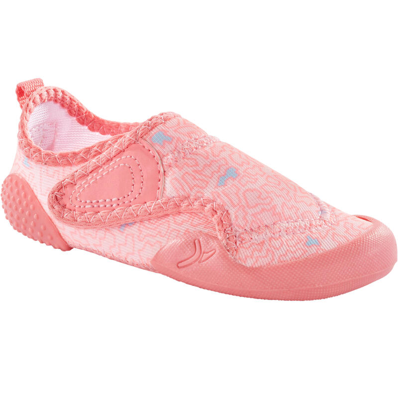 Zapatillas Bebé antideslizantes primeros pasos Domyos 580 rosa tallas 20 al 30