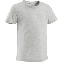 T-shirt met korte mouwen 100 peuter- en kleutergym grijs