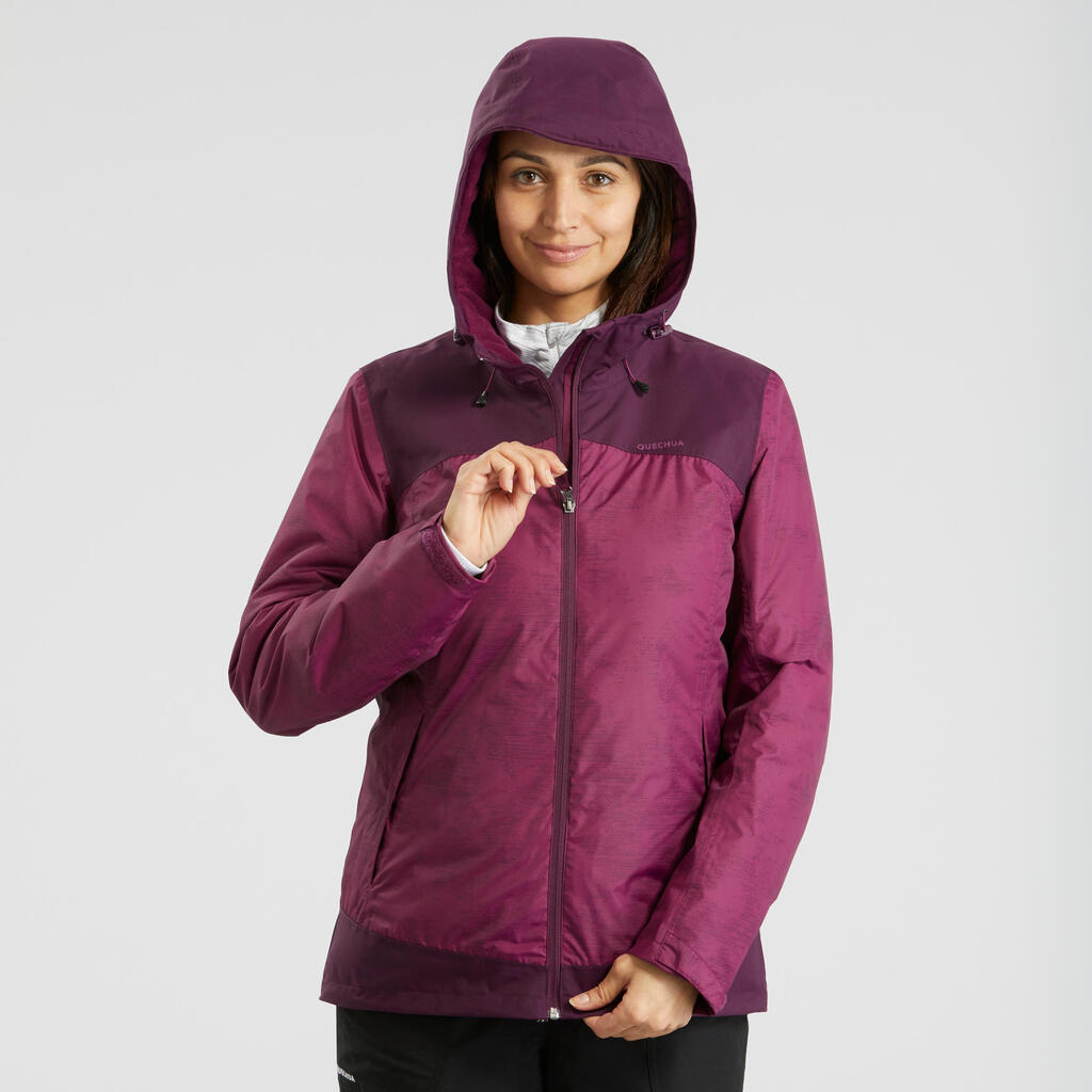 Women’s Hiking Warm Waterproof Jacket - SH100 X-WARM