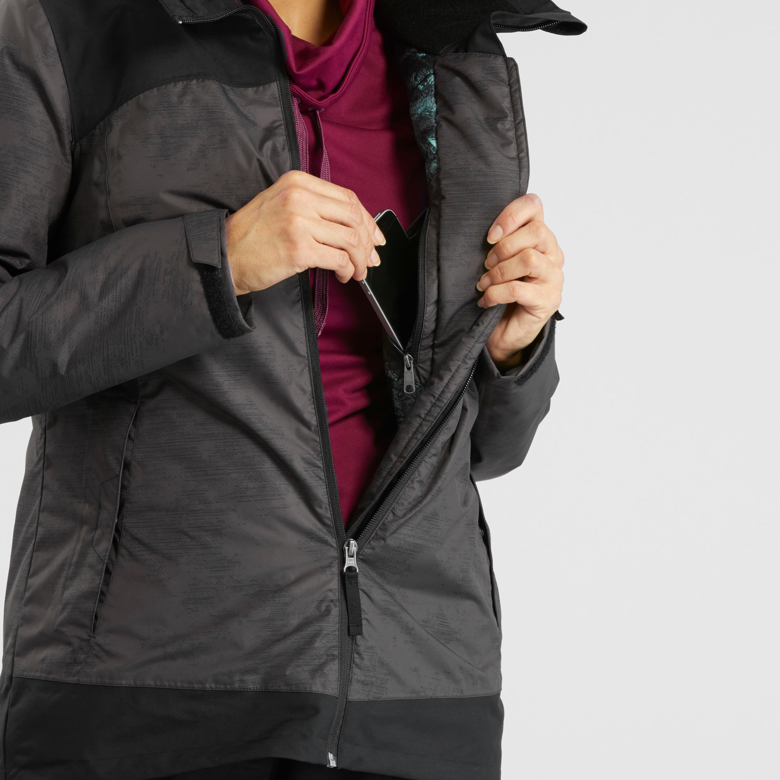 Abrigo Chamarra de Montaña y Senderismo Nieve Mujer Quechua SH100 X-Warm  Negro - Decathlon