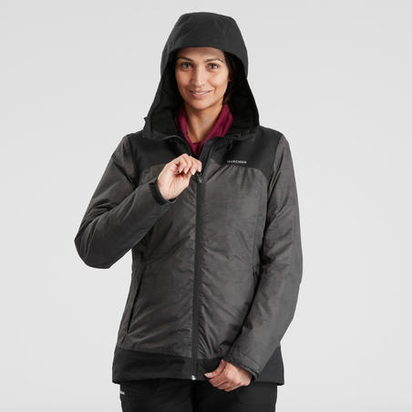 Куртка жіноча SH100 X-Warm для зимового туризму водонепроникна -10°C чорна