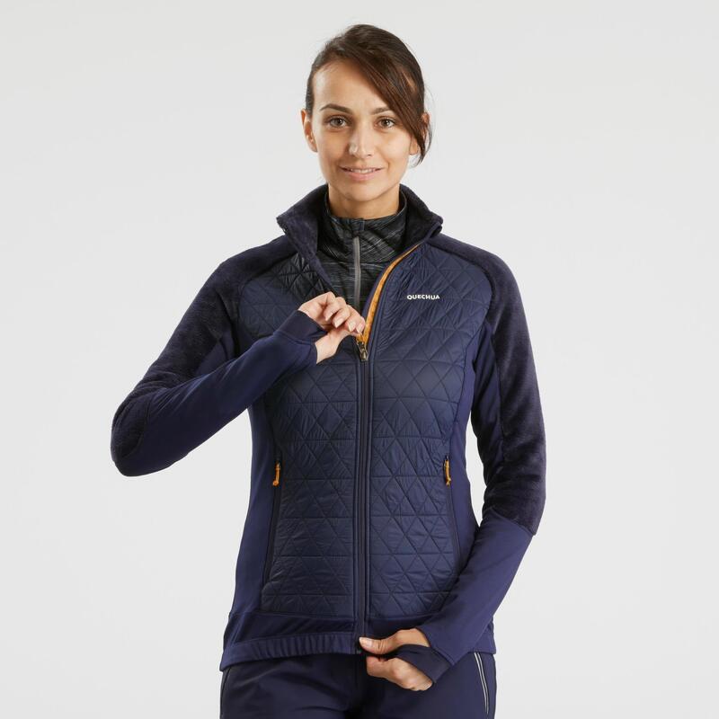 Women's Snow Hiking Hybrid Warm Fleece Jacket SH900 X-Warm