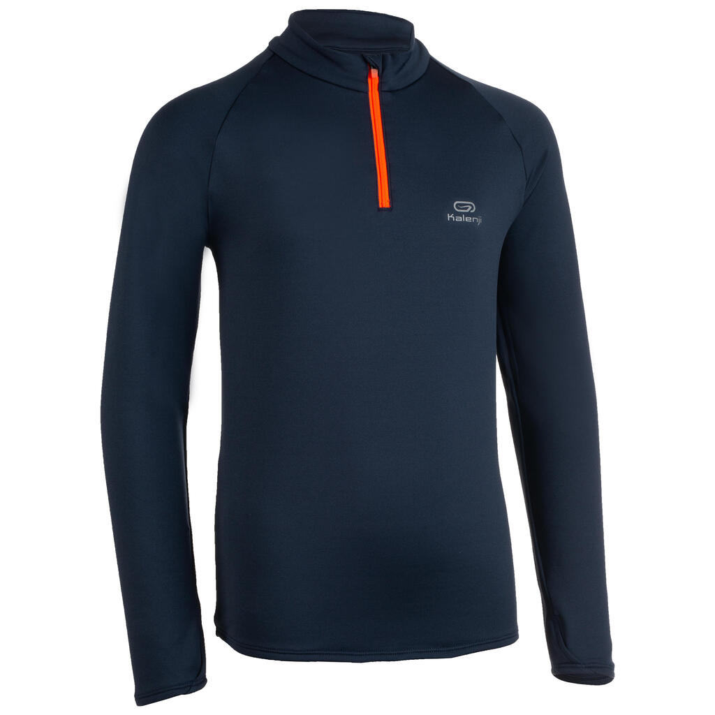 Laufshirt langarm Essential Kinder dunkelgrau