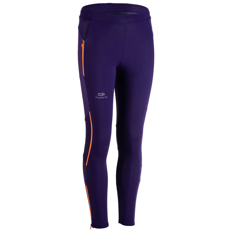 KIDS ATHLETICS CLOTHES ACCESS Clothing - GIRLS' TIGHTS KIPRUN - PURPLE KALENJI - By Sport