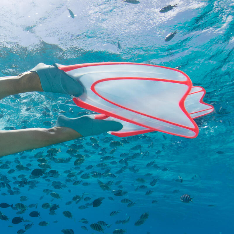 Zwemvliezen voor snorkelen SNK 900 voor volwassenen transparant fluo