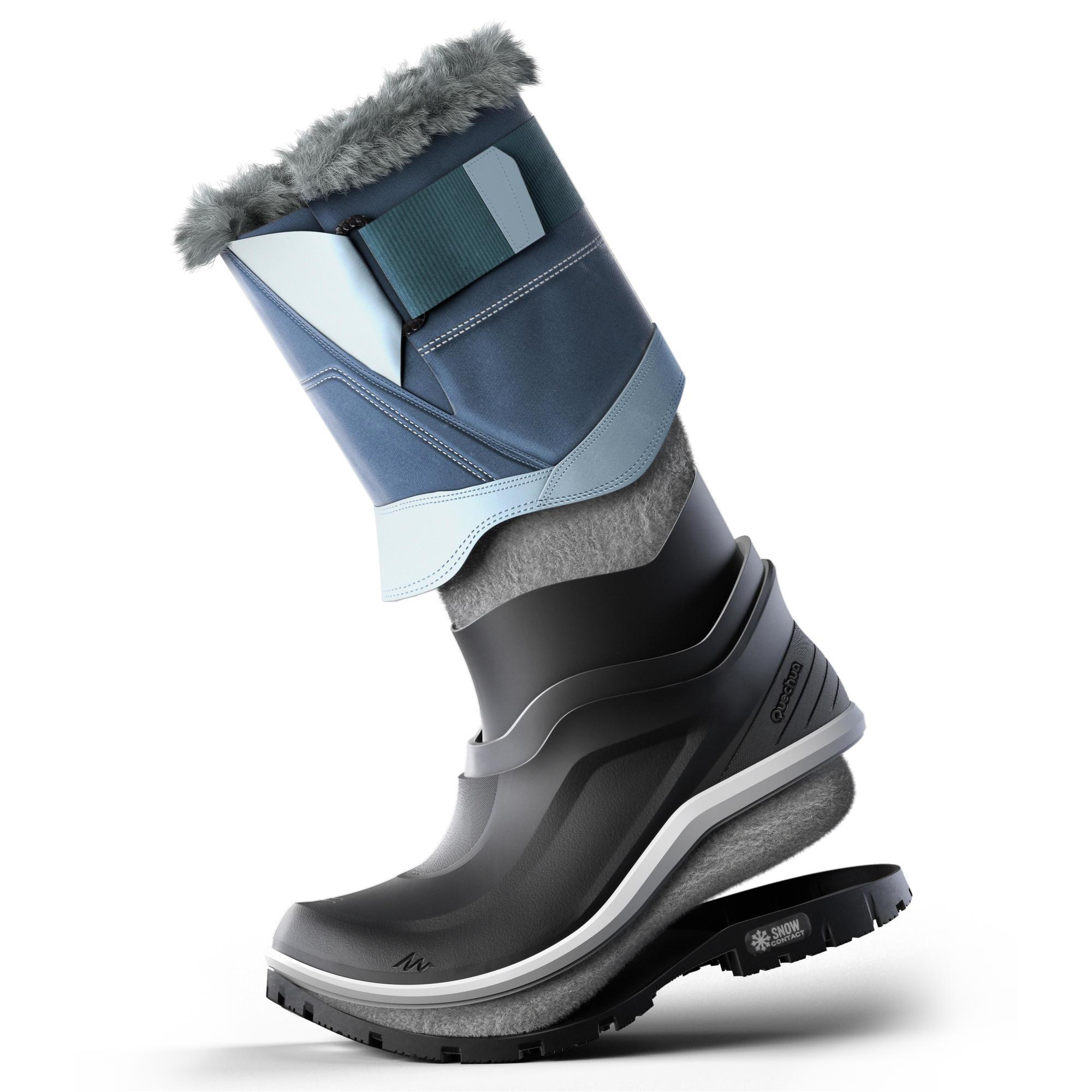 Doposci caldi e impermeabili donna SH500 X-WARM tinta ghiaccio QUECHUA |  DECATHLON