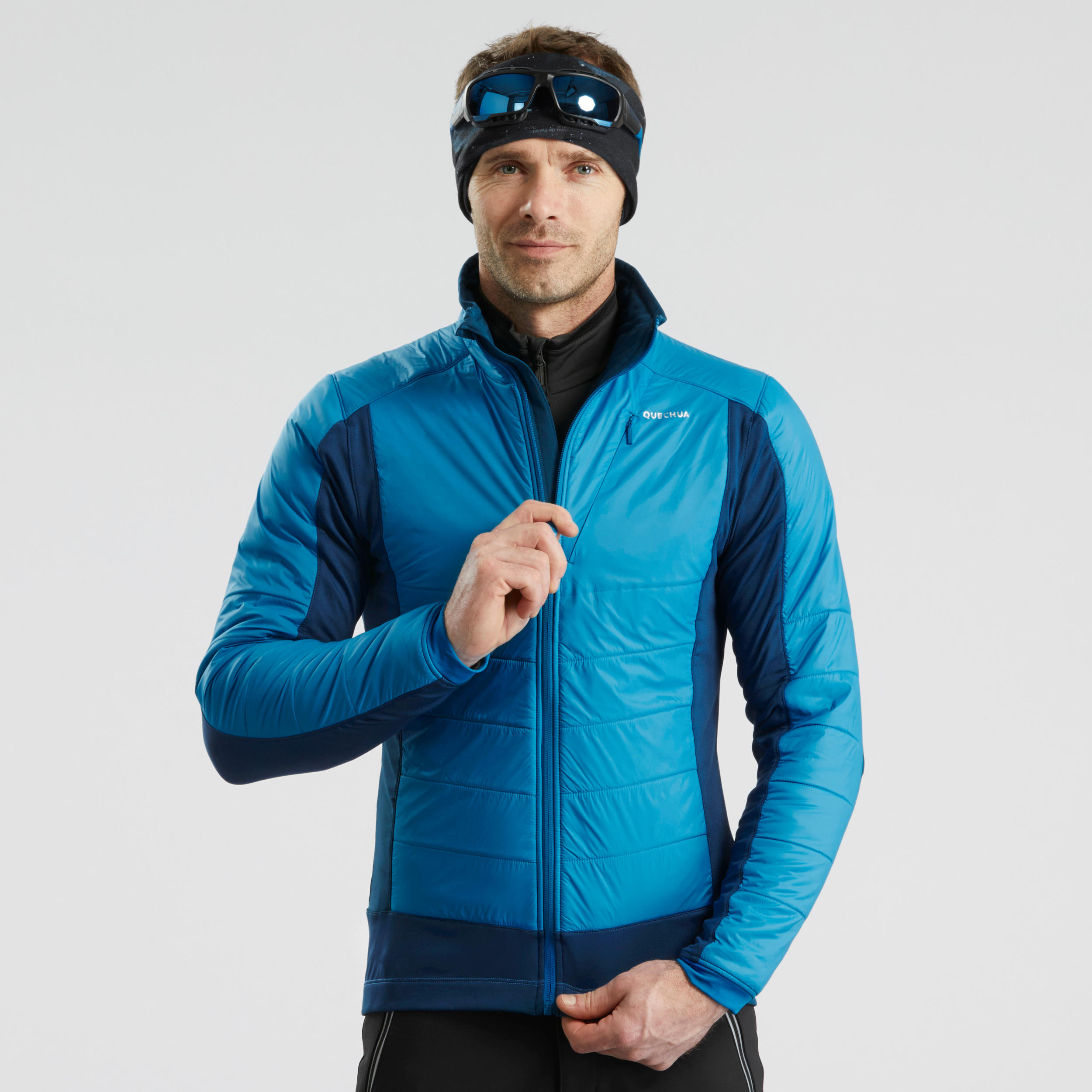 Men's hybrid warm hiking fleece jacket 