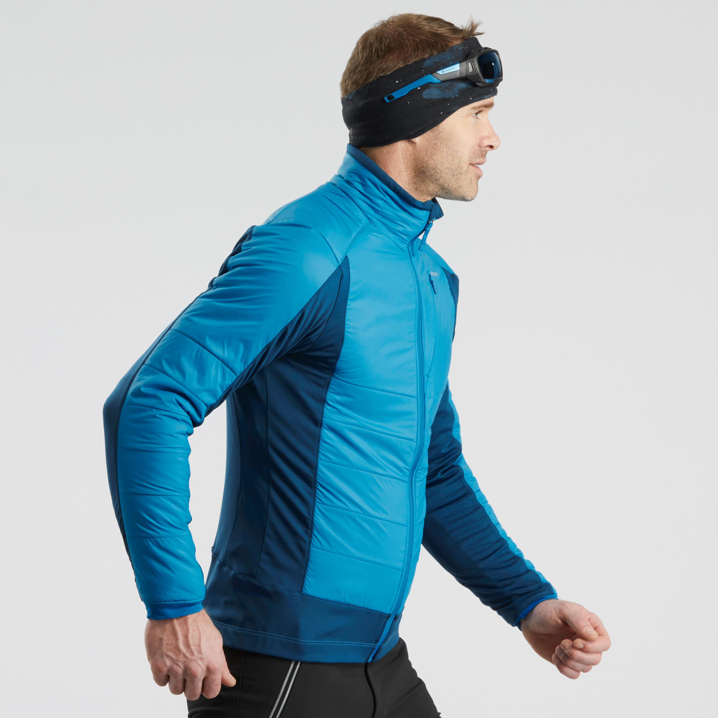 Men's hybrid warm hiking fleece jacket 
