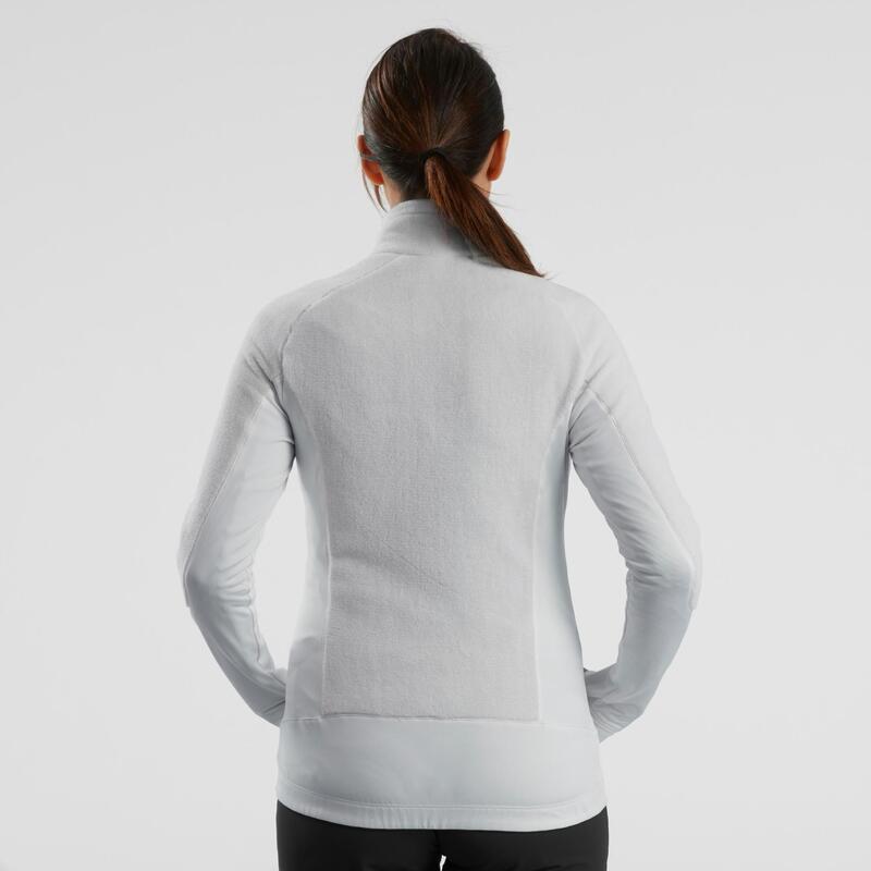 Női polár pulóver túrázáshoz SH900 X-WARM, fehér