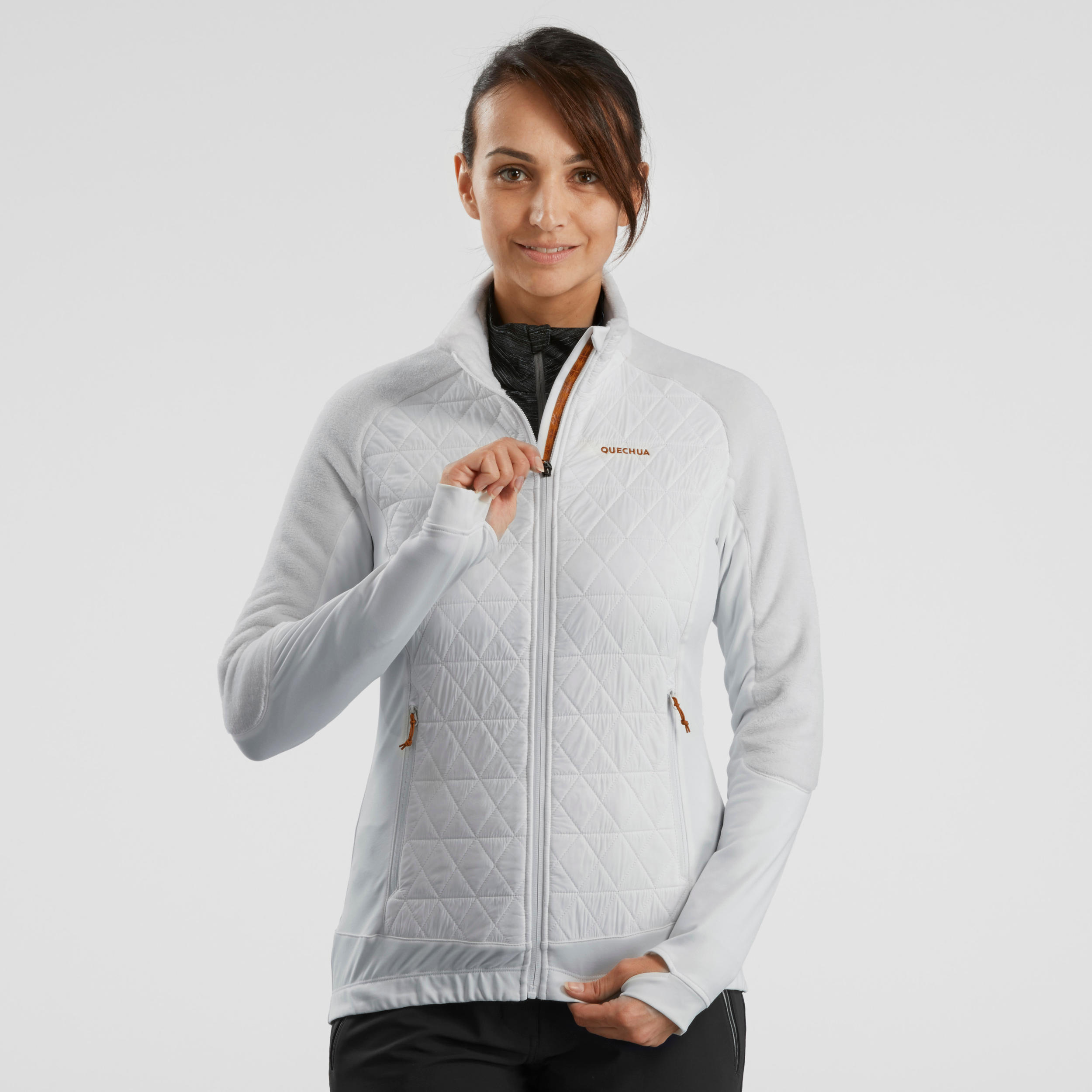 Women's Hybrid Fleece Jacket - White 4/6